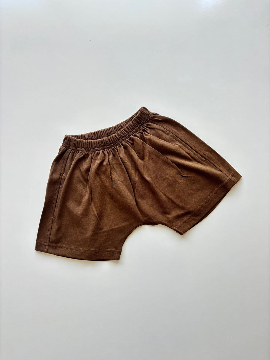 slouchy shorts - chocolate