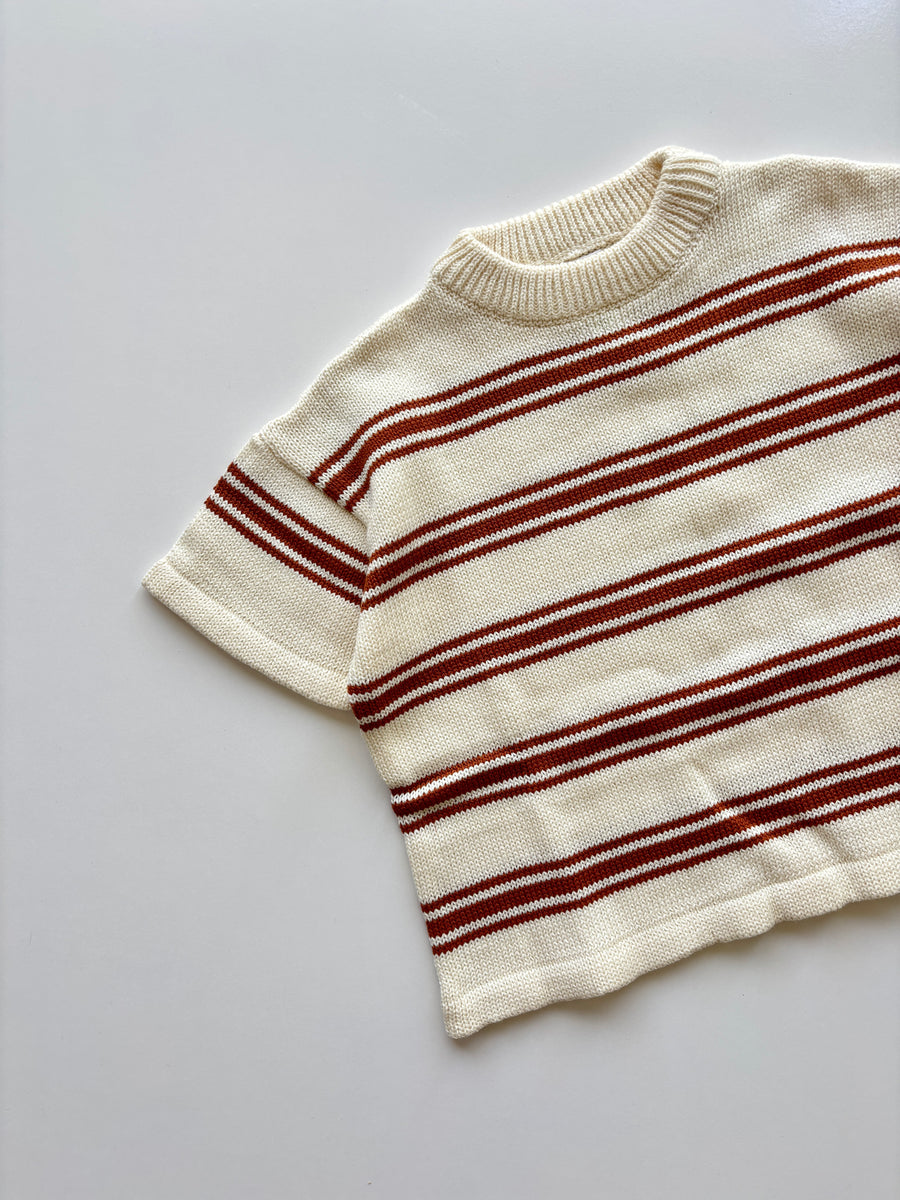 casual stripe knit tee